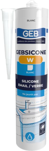 GEBSICONE W mastic 100% silicone d'étanchéité cartouche de 310ml blanc réf 893150