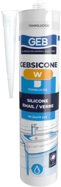 Image principale de GEBSICONE W mastic 100% silicone d'étanchéité cartouche de 310ml translucide réf 893251