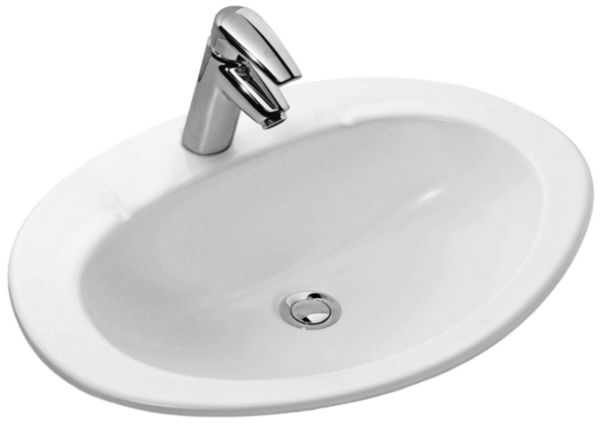 Vasque OVALE 63 x 48 blanc percée 1 trou, prépercée 2 trous Réf. E1273-00