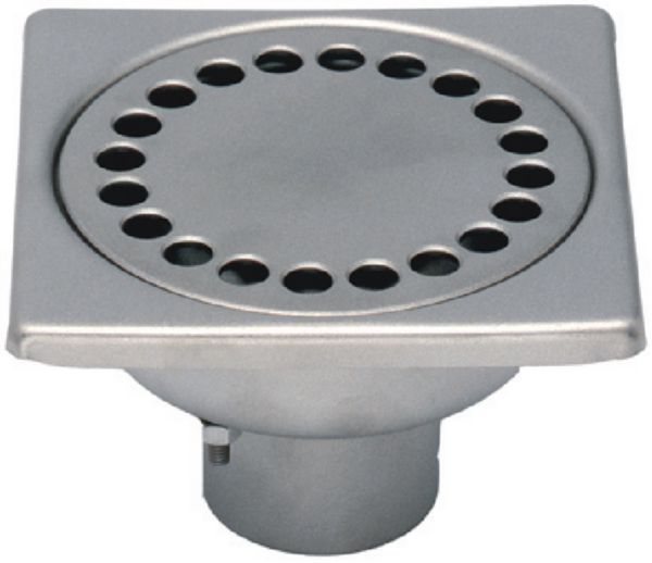 Siphon inox 100x100 diamètre 40 hauteur 34 avec rosette libre Limatec 1040