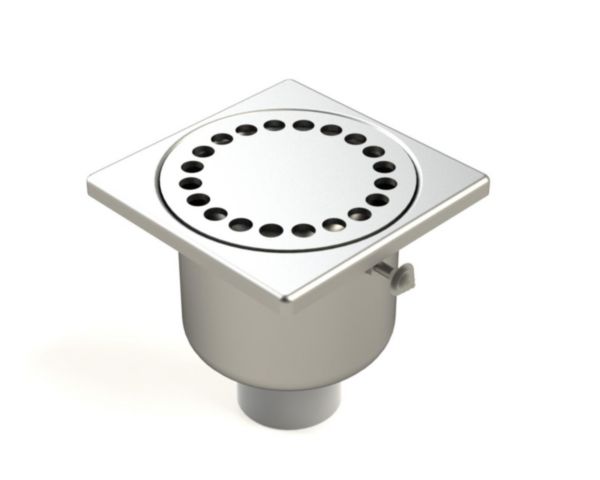 Siphon de sol 10401 avec rosette libre - inox - 100x100 mm - H. 69 mm
