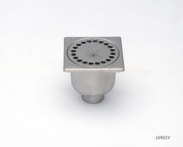 Siphon avec vis d'inviolabilité, sortie verticale diamètre : 40 Acier inoxydable 10401V