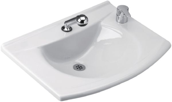 Lavabo MATURA 65 x 50 cm en grès sans trop-plein, blanc Réf. P136201