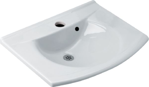 Lavabo MATURA 65 x 50 en grès avec trop-plein, blanc Réf. P136301