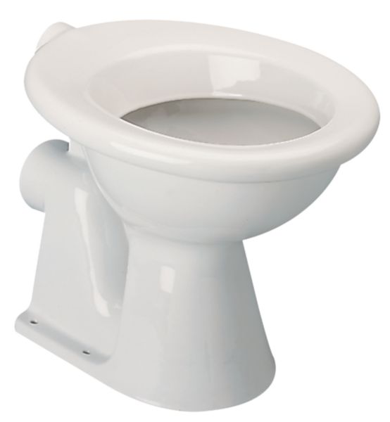 Cuvette ESCULAPE 38x52,5cm en porcelaine avec sortie horizontale D102mm, blanc réf. P259101