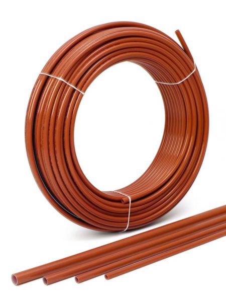 Tube RAUTHERM en polyéthylène réticulé avec BAO de couleur rouge Rau-PER 16 x 1,5  couronne de 100 mètres réf. 11364301103