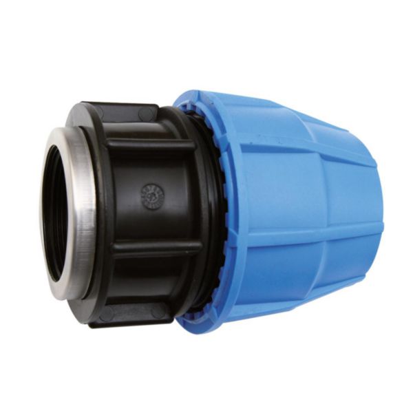 Raccord droit femelle D50-40x49 polypropylène