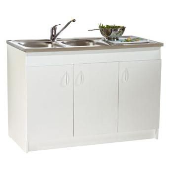 Sous-évier SIM'NF. mélaminé blanc. 3 Portes réf. S12N03120