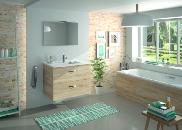 Façade de baignoire largeur 160 16 mm mélaminé blanc 4 chants minces hauteur 535+vérins réglables - COMPLI'S réf. B10G22160B