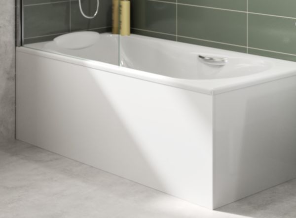 Façade de baignoire largeur 180 16 mm mélaminé blanc 4 chants minces hauteur 535+vérins réglables - COMPLI'S réf. B10G22180B