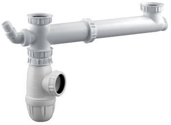 Té raccordement plastique pour évier, plastique blanc Réf.78020000100