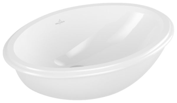 Vasque EVANA 50 x 35 cm à encastrer par dessous blanc sans plage de robinetterie +trop-plein Villeroy et Boch Réf. 61470001