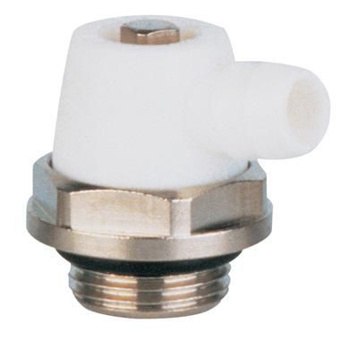 Robinet de vidange radiateur à carré béquet orientable joint torique 15 x 21 plastique blanc réf. 22L0256015