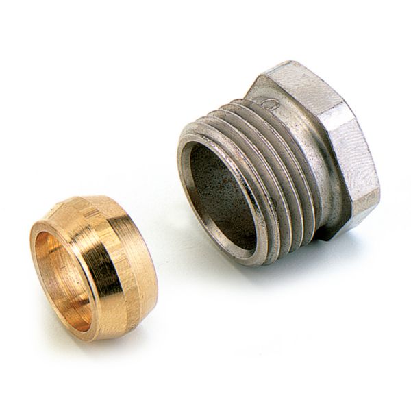 Raccord à compression pour tube métallique M1/2-12 finition nickelé réf. 587124