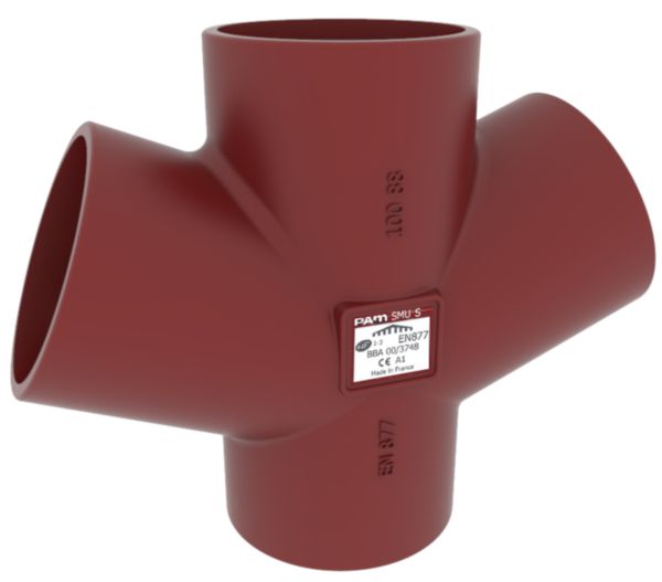 Embranchement Culotte double SMU S 68° en fonte diamètre nominal 100-100mm Réf. 156707 PAM
