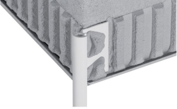 Profilé pour revêtement mural blanc pvc blanc Rondec PRO100BW 2,50m Schlüter