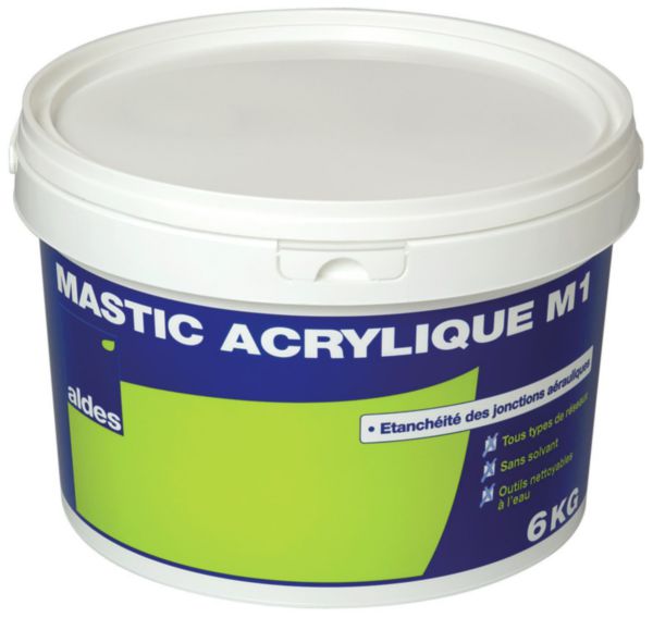 Image principale de Pot de 1 kg de mastic acrylique - Mastic gris à base d'eau, sans solvant (non inflammable, non toxique) 11091077