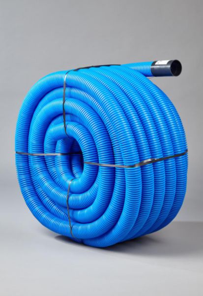 Gaine Janoflex annelée bleu diamètre 50 mm couronne de 50m