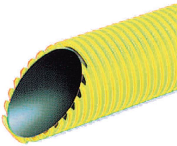 Gaine Hekaplast TPC en PEHD à double paroi annelée/lisse jaune DN_63mm couronne de 50m