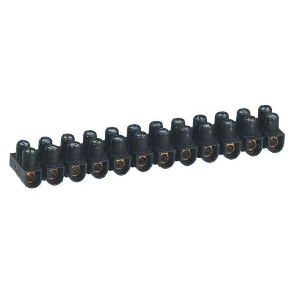 Borne de raccordement Nylbloc - 10 mm² - 57 A - 12 bornes - noir Réf. 098432