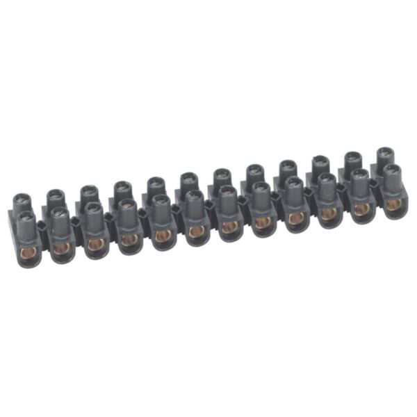Borne de raccordement Nylbloc - 25 mm² - 101 A - 12 bornes - noir Réf. 098434