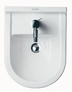 Bidet suspendu STARCK 3, 36x54, avec trop-plein et plage de robinetterie, Blanc réf. 2230150000