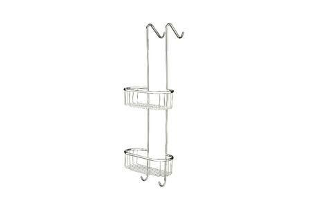 Panier porte-objets double, crochetable, pour cabine, chromé Réf. AV0330CR
