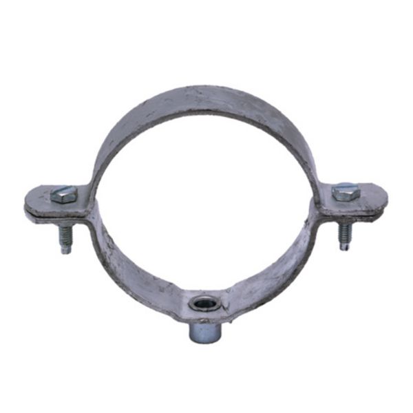 Collier de descente de gouttière 019911 acier galvanisé gris argenté 15/10 gris argenté diamètre 100 mm M7x150 mm