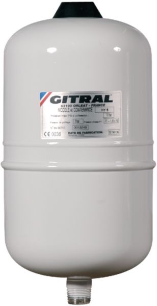 Vase d'expansion à membrane fixe HYDROCHAUD manchon 3 / 4'' 8 litres 10 bars -10/+99°C '' réf. HY8