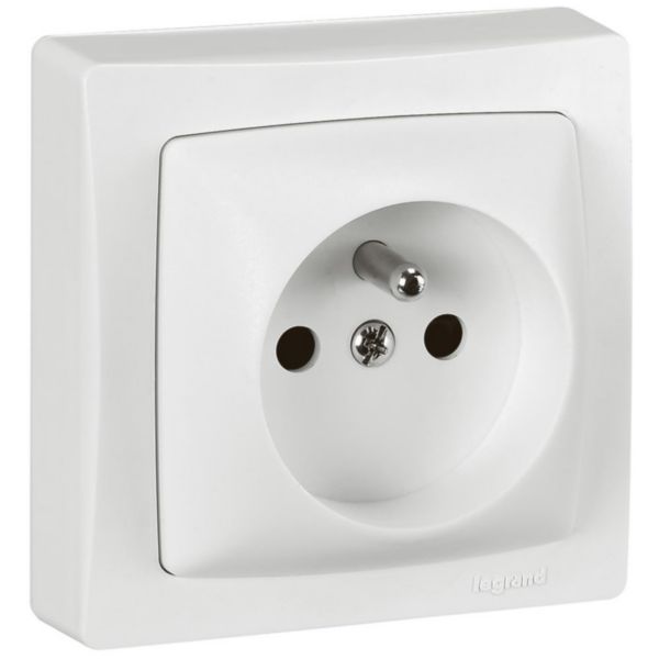 Prise de courant Otéo - 2P+T - avec volet de protection connexion par bornes automatiques - Réf.086027