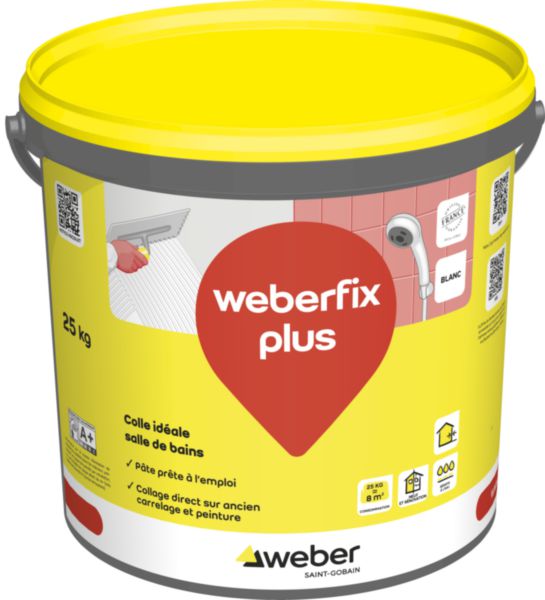 Colle à carrelage Weberfix plus seau de 25 kg Réf. 16000025