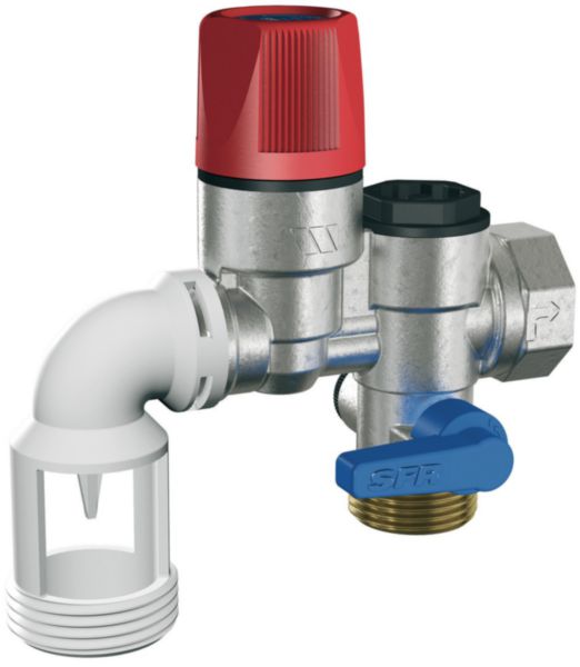 Image principale de Groupe de sécurité chauffe-eau 20x27 inox coudé Réf 2252571