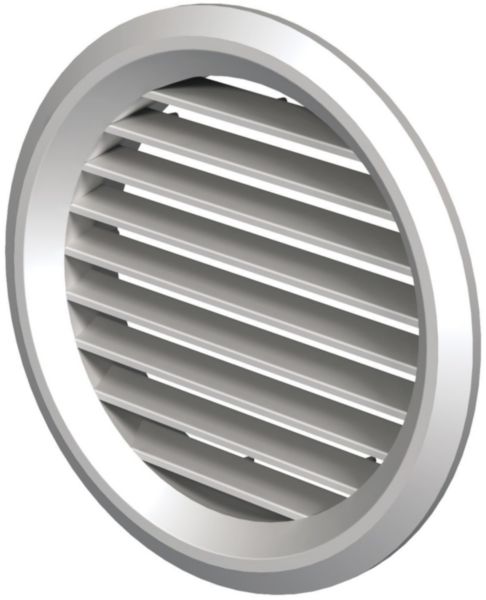 Grille pour extraction extérieure ronde en plastique - blanc - dimensions de la grille de 160 mm et diamètre de racordement de 125 mm 11001505