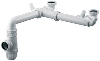 Siphon gain d'espace réglable 40x49 avec siphon pour évier 2 cuves 76210000100