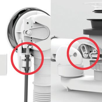 Vidage automatique à câble chromé siphon à sortie orientable à visser pour tube diamètre 40 Réf. 58300000000