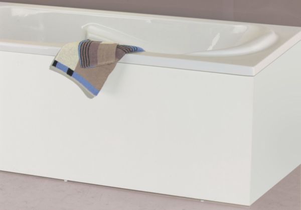 Façade de baignoire largeur 170 16 mm hydrofuge mélaminé blanc 4 chants minces hauteur 535+vérins réglables - COMPLI'S réf. B10G22170H
