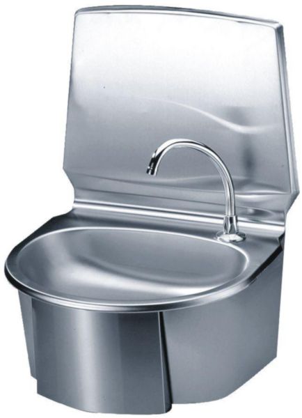 Lave mains cuve ovale avec dosseret monobloc L380 l285 H 100 contenance 6 L Réf. 063560