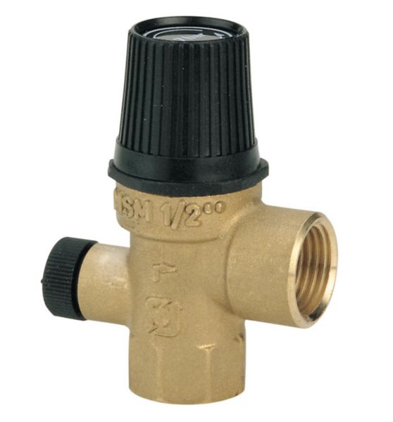 Soupape de sûreté sanitaire avec prise manomètre tarage 7 Bar 15x21 femelle femelle Réf L0211070N