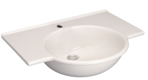 Lavabo autoportant SAPHO 65x52cm en grès, sans trop-plein réf. P165001