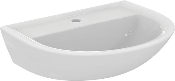 Lavabo autoportant ULYSSE 2 60x47cm en porcelaine sans trop-plein, pré-percé 2 trous, blanc réf. P125901