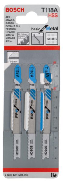 Image principale de Lame de scie sauteuse T 118 A Basic For Metal Réf. 2608631507