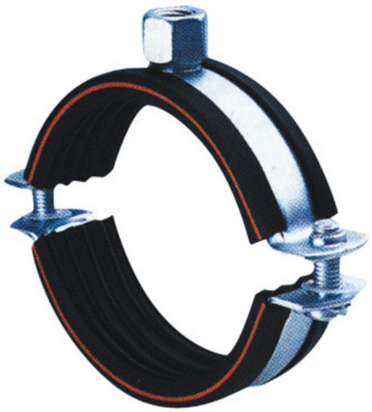 Collier à vis Combi 2 pièce zingué a/garniture insonorisé Dammgulast écrou soudé M8/M10 66x76 113029