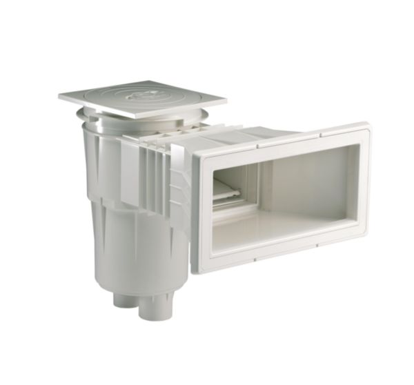 Skimmer standard 15 litres grand meutrière couvercle carré pour piscine béton