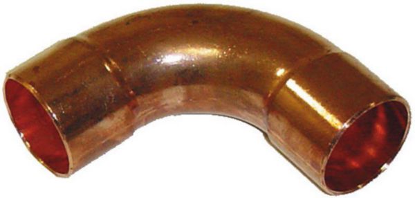 Coude cuivre à braser FF 90° grand rayon 1'' ACU148 / réf. 9607D008000000+