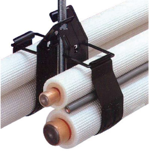 Collier de montage en acier galvanisé 1/4'+5/8' à 5/8'+1 1/8' - Dim. 58x45x23mm - Fixation sur tige filetée M8/M10 Réf. PNE-3