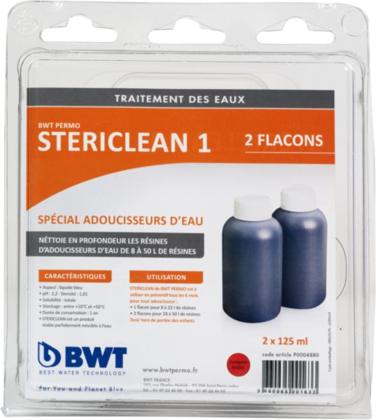 Nettoyeur de résines adoucisseur STERICLEAN 1 2x125 ml réf. P0004880