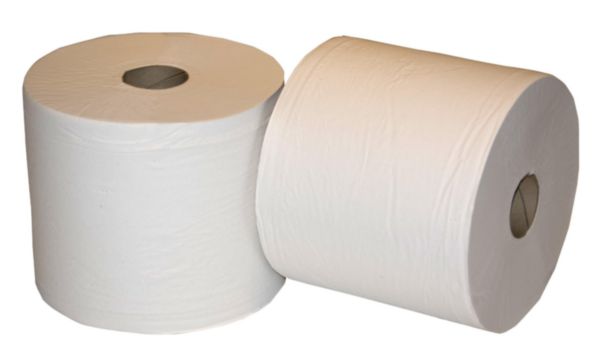 Bobine d'Essuyage ouate blanche 1000 feuilles - 22x30 cm - lot de 2 - Réf. BBR1000.PP