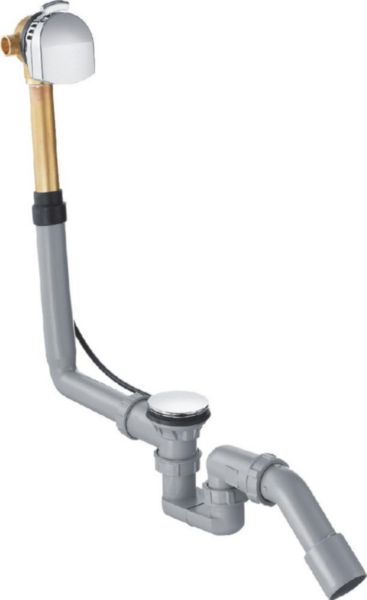 Set de vidage complet Exafill avec bec déverseur pour baignoire standard, chromé Réf 58123000
