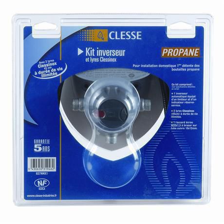 Inverseur gaz automatique avec lyres inox KIT 2175C Propane MM20x150 - à souder D.12 réf. 827NNX1