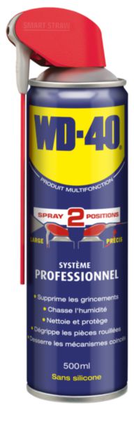 Dégrippant pulvérisateur double position WD40 pro aérosol de 500ml Réf. 33034